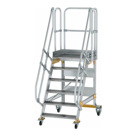 MUNK Aluminium-Plattformtreppe fahrbar 60° 6 Stufen