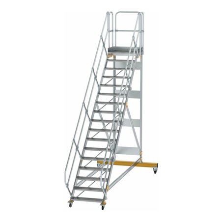 MUNK Aluminium-Plattformtreppe fahrbar 45° 17 Stufen
