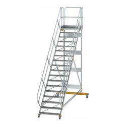 MUNK Aluminium-Plattformtreppe fahrbar 45° 19 Stufen