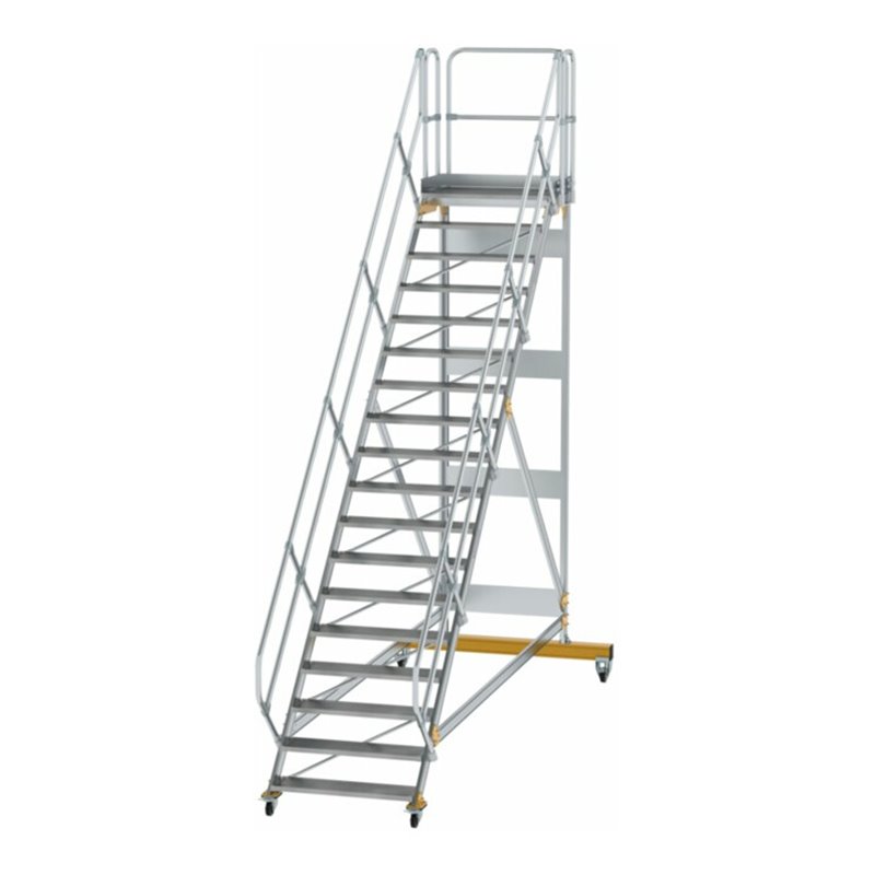 MUNK Aluminium-Plattformtreppe fahrbar 45° 19 Stufen