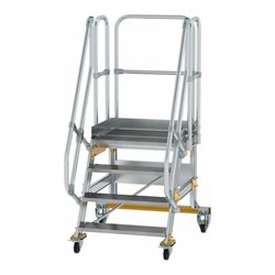 MUNK Aluminium-Plattformtreppe fahrbar 60° 4 Stufen