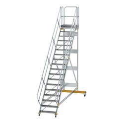 MUNK Aluminium-Plattformtreppe fahrbar 45° 19 Stufen