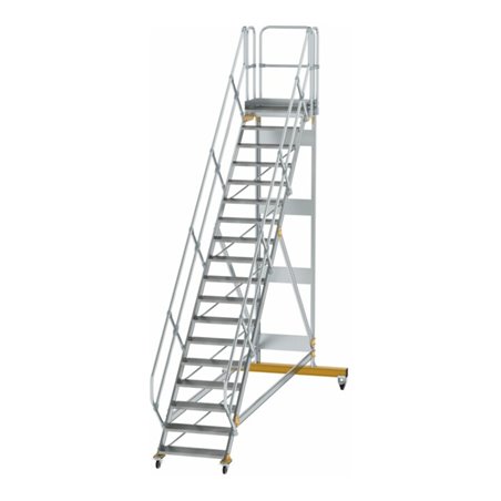 MUNK Aluminium-Plattformtreppe fahrbar 45° 19 Stufen