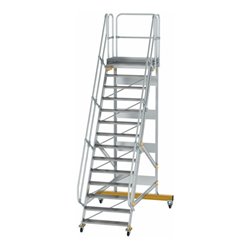 MUNK Aluminium-Plattformtreppe fahrbar 60° 14 Stufen