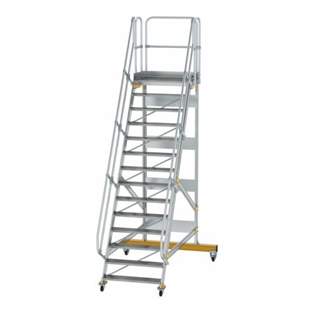 MUNK Aluminium-Plattformtreppe fahrbar 60° 14 Stufen