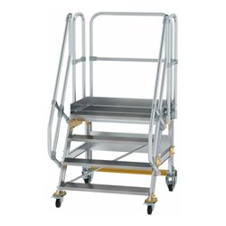 MUNK Aluminium-Plattformtreppe fahrbar 60° 4 Stufen
