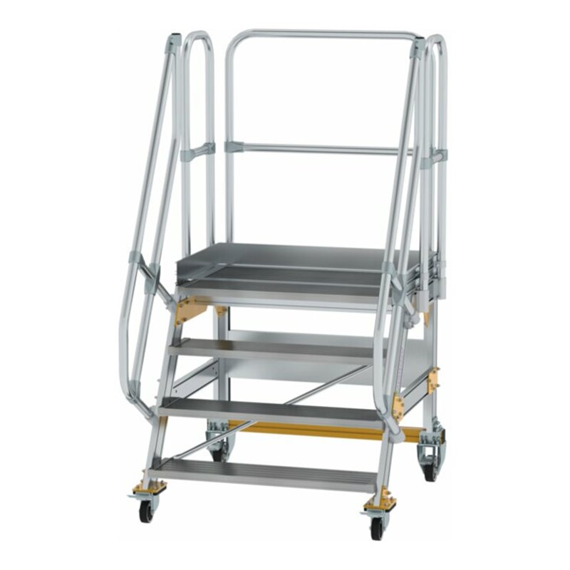 MUNK Aluminium-Plattformtreppe fahrbar 60° 4 Stufen