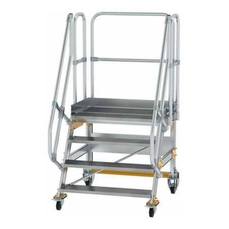 MUNK Aluminium-Plattformtreppe fahrbar 60° 4 Stufen