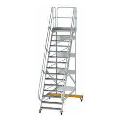 MUNK Aluminium-Plattformtreppe fahrbar 60° 15 Stufen