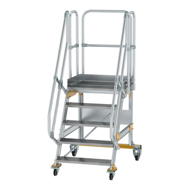 MUNK Aluminium-Plattformtreppe fahrbar 60° 5 Stufen