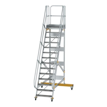 MUNK Aluminium-Plattformtreppe fahrbar 60° 14 Stufen