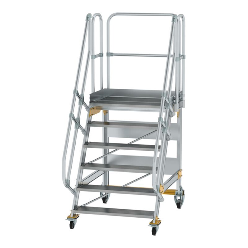 MUNK Aluminium-Plattformtreppe fahrbar 60° 6 Stufen