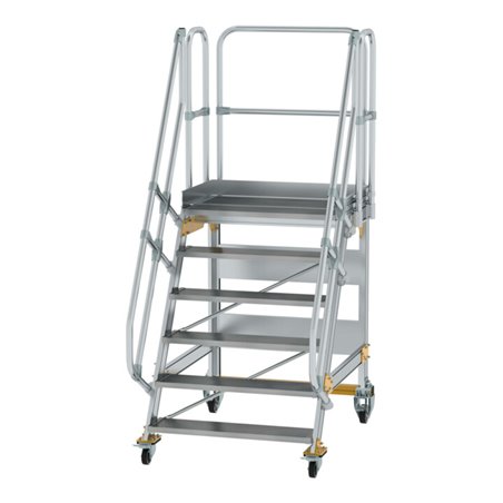 MUNK Aluminium-Plattformtreppe fahrbar 60° 6 Stufen