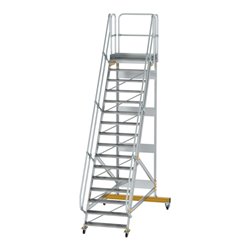 MUNK Aluminium-Plattformtreppe fahrbar 60° 16 Stufen