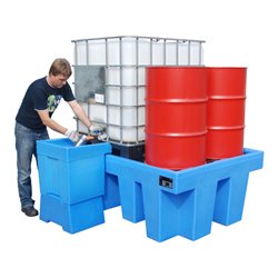 Bauer Südlohn GREEN-LINE PE-Auffangwanne WP-PE 1/11, aus robustem Polyethylen, Blau