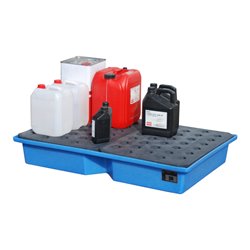 Bauer Südlohn GREEN-LINE PE-Auffangwanne für Paletten KWP-P 100, aus robustem Polyethylen, Blau