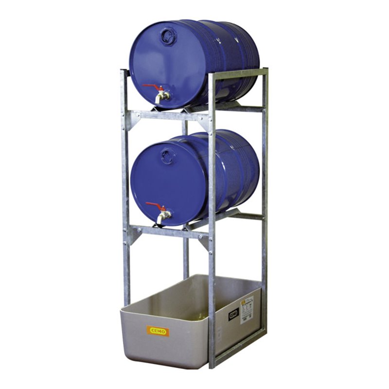 CEMO Fassregal Typ 120 + Fassauflage 2 x 60 l Fass