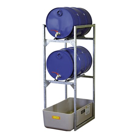 CEMO Fassregal Typ 120 + Fassauflage 2 x 60 l Fass