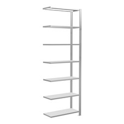 Schulte Anbauregal Stecksystem MULTIplus85, 7 Fachböden, einseitig nutzbar, Tiefe 300 mm, Aussteifung durch Kreuzstrebe