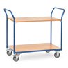 fetra Tischwagen 1602, Tragkraft 200kg TPE-Reifen, 2 Etagen, 2 Schiebebügel
