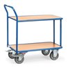 fetra Tischwagen 2602, Tragkraft 400kg TPE-Reifen, 2 Etagen, 1 Schiebebügel