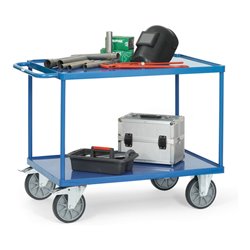 fetra Tischwagen 2401W mit Stahlblech-Wannen - Tragkraft 600kg TPE-Reifen
