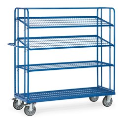 fetra Etagenwagen 4495 mit 4 Böden - Tragkraft 500kg TPE-Reifen