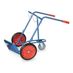 fetra Stahlflaschenkarre 51021. Tragkraft 150kg, mit 1 Stütz-Lenkrolle