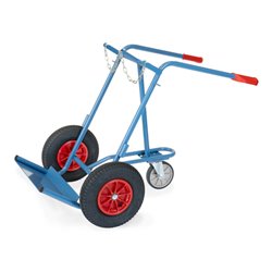 fetra Stahlflaschenkarre 51022. Tragkraft 150kg, mit 1 Stütz-Lenkrolle