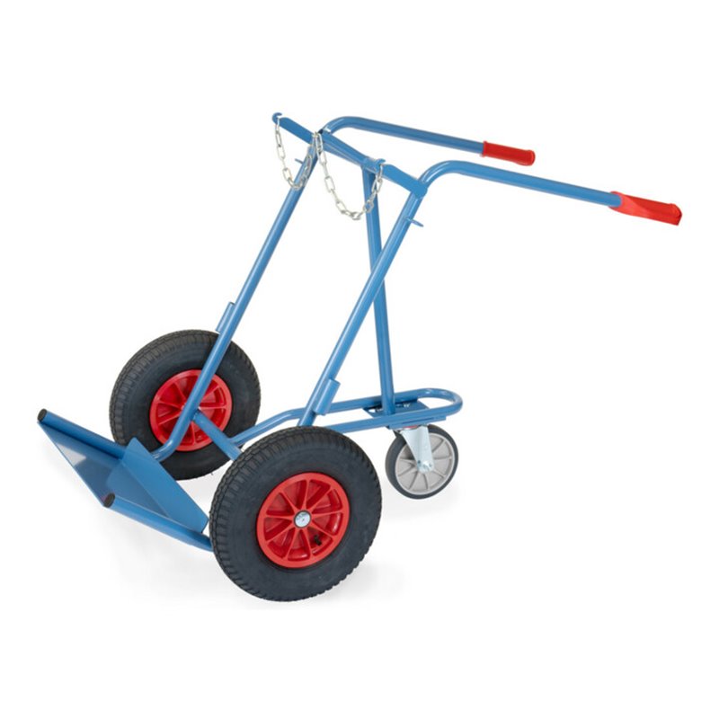 fetra Stahlflaschenkarre 51022. Tragkraft 150kg, mit 1 Stütz-Lenkrolle