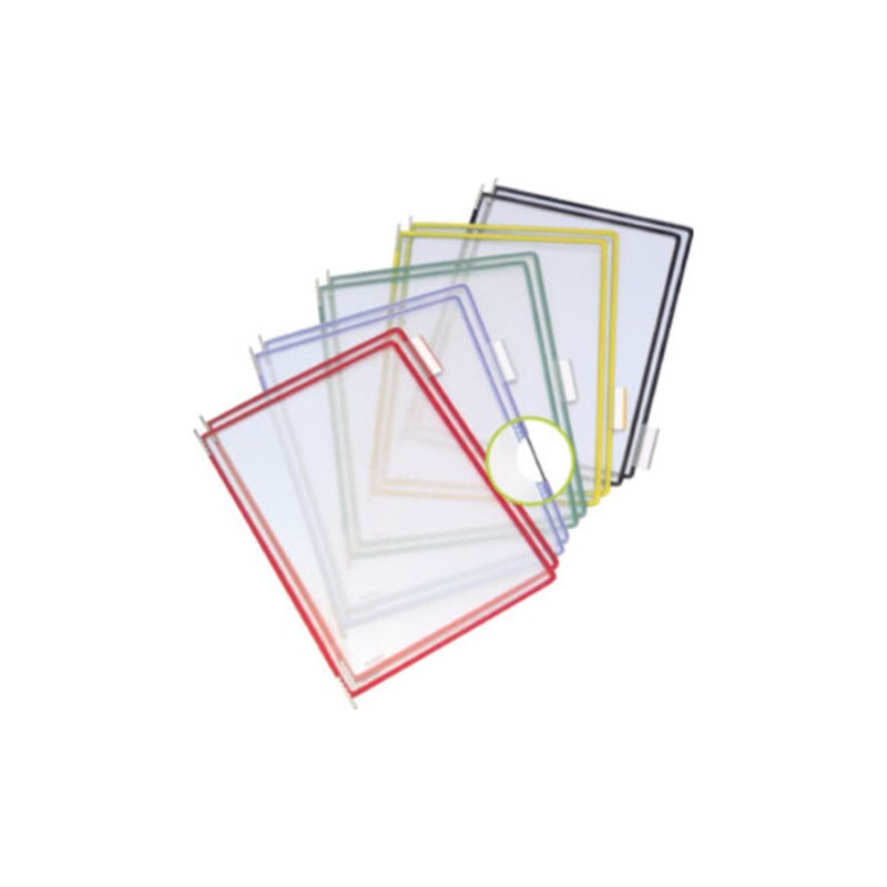 Sichttafeln a.Hartfolie DINA4 blau m.5Aufsteckreitern 50mm reflexfrei