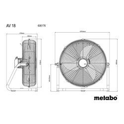 Metabo Akku-Ventilator AV 18 Karton
