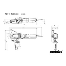 Metabo Flachkopf-Winkelschleifer WEF 15-150 Quick Karton