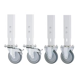 Rau Rollensatz für Arbeitstisch Tom GT, 2 Bock- und 2 Lenkrollen