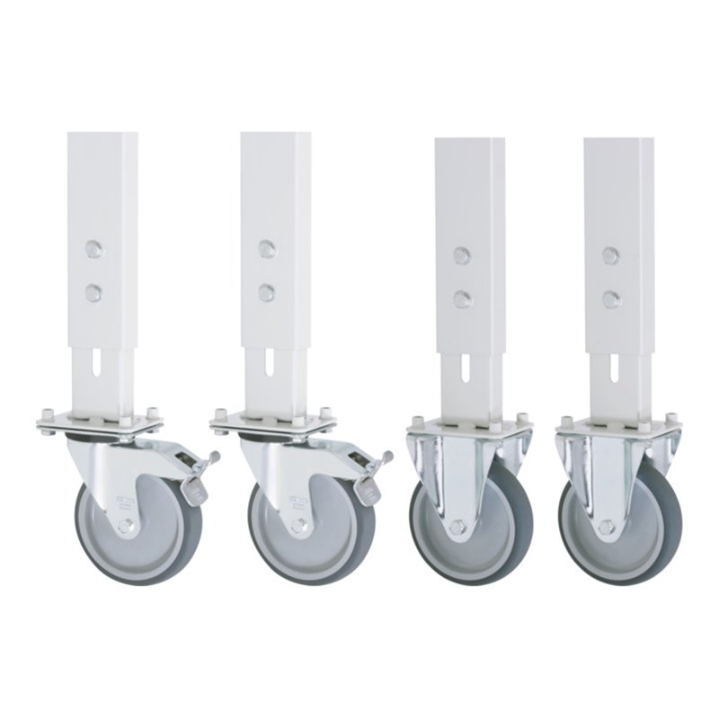 Rau Rollensatz für Arbeitstisch Tom GT, 2 Bock- und 2 Lenkrollen