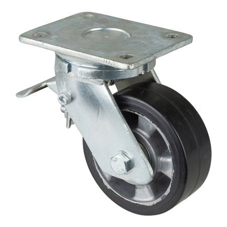 BS Rollen Schwerlastrolle RR120.B80.125 Lenkrolle mit Rad-/Totalfeststeller, Raddurchmesser 125 mm,