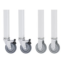 Rau Rollensatz für Arbeitstisch Jerry GT, 2 Bock- und 2 Lenkrollen