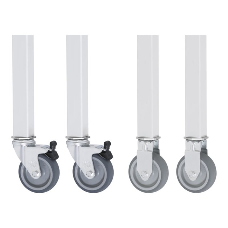 Rau Rollensatz für Arbeitstisch Jerry GT, 2 Bock- und 2 Lenkrollen