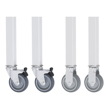 Rau Rollensatz für Arbeitstisch Jerry GT, 2 Bock- und 2 Lenkrollen