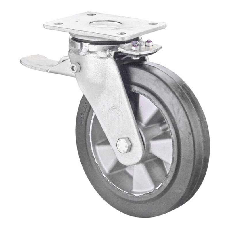 BS Rollen Schwerlastrolle RR120.B80.251 Lenkrolle mit Rad-/Totalfeststeller, Raddurchmesser 250 mm,