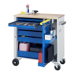 Rau Werkzeugwagen mit 6 Schubladen & Lochwandauszug Buche BxTxH 1025x520x1080mm