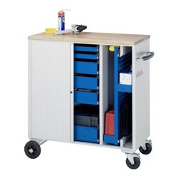 Rau Werkzeugwagen mit 6 Schubladen & Lochwandauszug Buche BxTxH 1025x520x1080mm