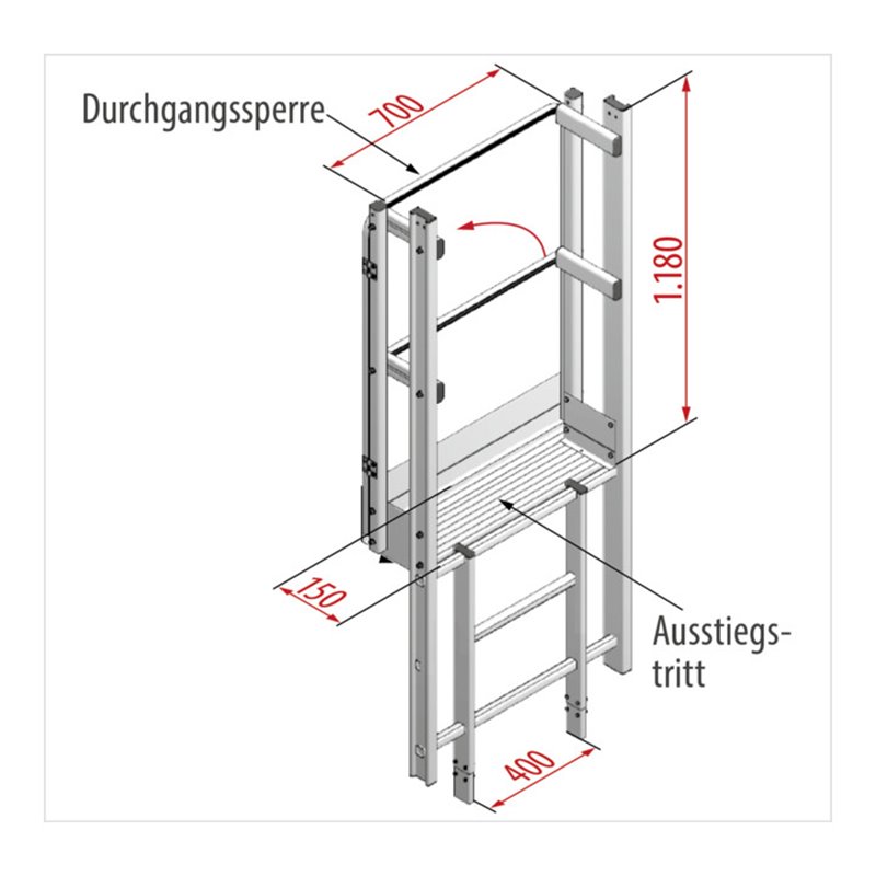 Hymer Ausstieg breit, mit Tritt