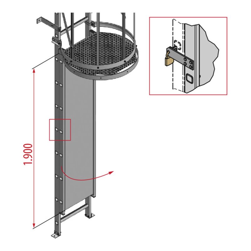 Hymer Aufstiegsperre mit Deckel, abschließbar