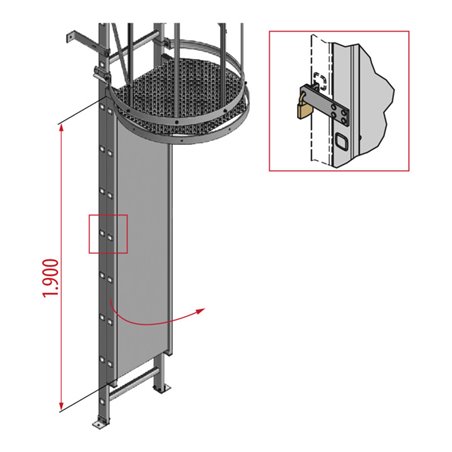 Hymer Aufstiegsperre mit Deckel, abschließbar