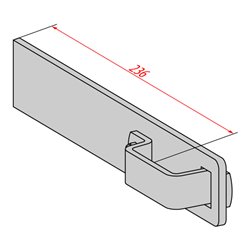 Hymer Wandhaken gerade, Aluminium