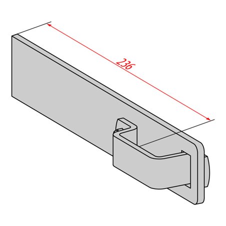 Hymer Wandhaken gerade, Aluminium