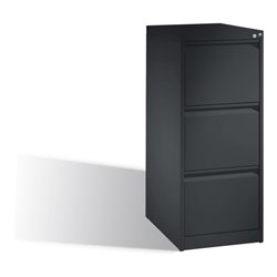 C+P Hängeregistraturschrank Acurado DIN A4, 3 Schubladen, einbahnig Schwarzgrau