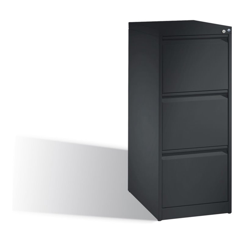 C+P Hängeregistraturschrank Acurado DIN A4, 3 Schubladen, einbahnig Schwarzgrau