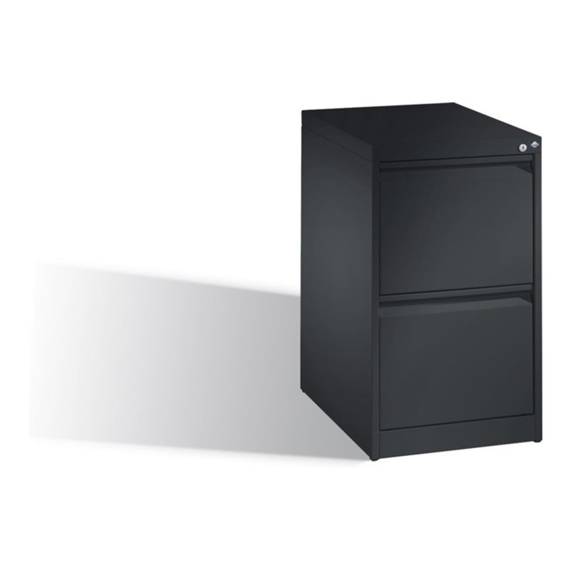 C+P Hängeregistraturschrank Acurado DIN A4, 2 Schubladen, einbahnig Schwarzgrau